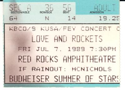 Vintage 1989 LOVE and ROCKETS so Alive Tour Concert Promo Mega 